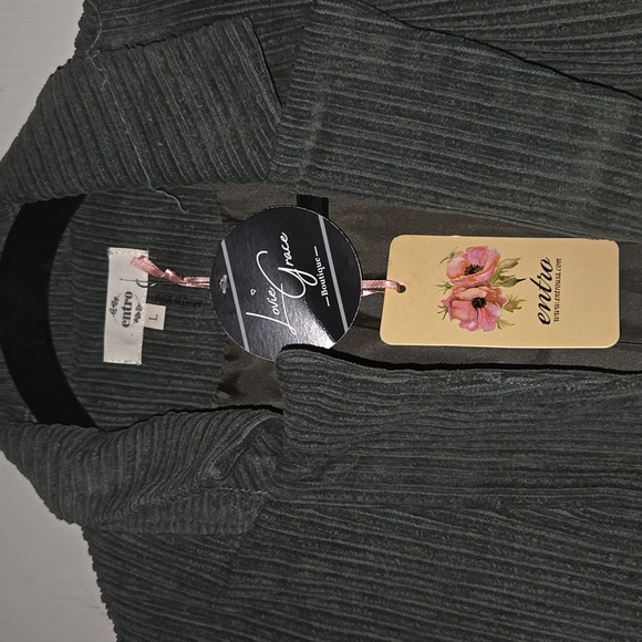 NWT ENTRO women's suit jacket size L Dark Green - Picture 2 of 4